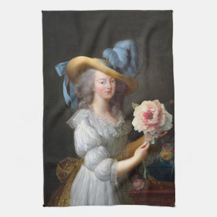 Marie Antoinette mit rosa Anemonenblume Geschirrtuch