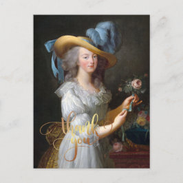 Marie Antoinette mit Rose Danke Postkarte