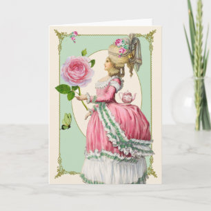 Marie Antoinette mit Rose Karte