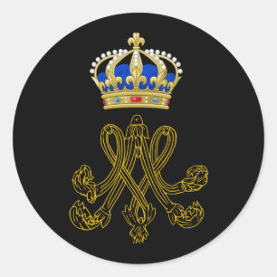 Marie Antoinette Monogram Runder Aufkleber