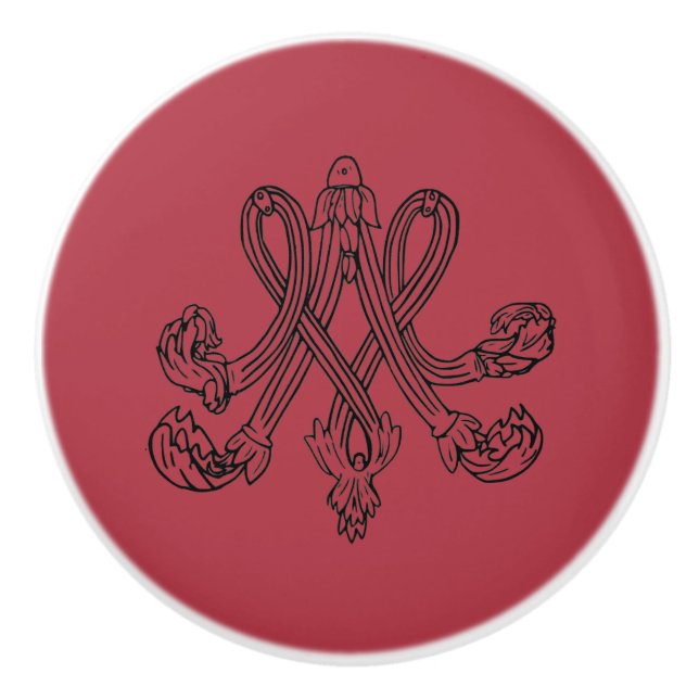 Marie Antoinette – Monogramm – Monogram initial Keramikknauf (Vorderseite)