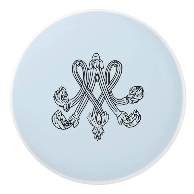 Marie Antoinette – Monogramm – Monogram initial Keramikknauf (Vorderseite)