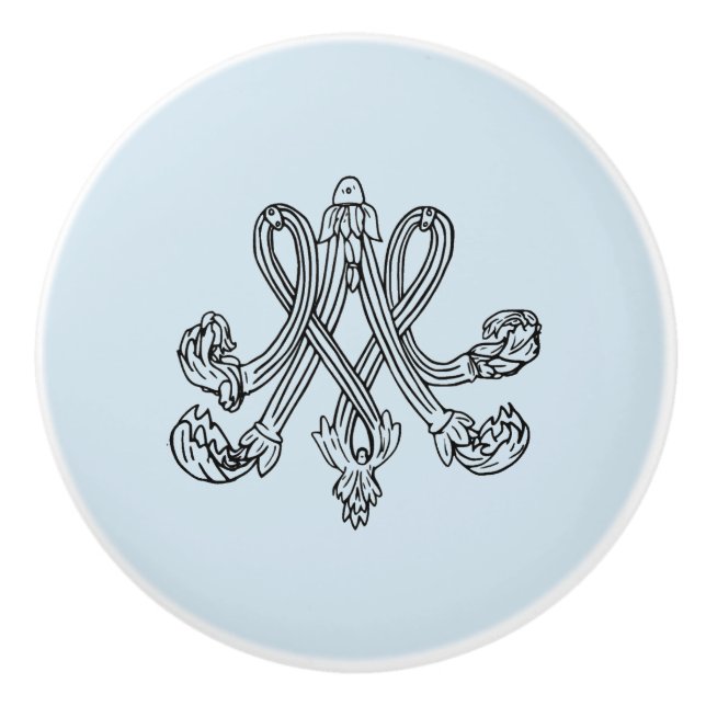 Marie Antoinette – Monogramm – Monogram initial Keramikknauf (Vorderseite)