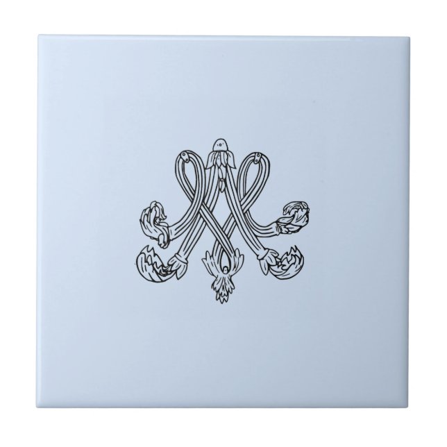Marie Antoinette – Monogramm – Monogram initials Fliese (Vorderseite)