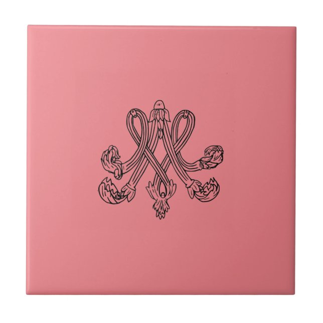 Marie Antoinette – Monogramm – Monogram initials Fliese (Vorderseite)