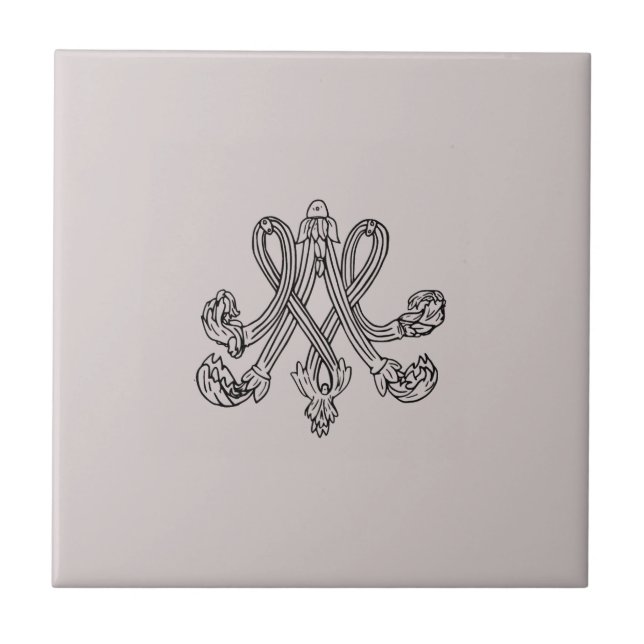 Marie Antoinette – Monogramm – Monogram initials Fliese (Vorderseite)