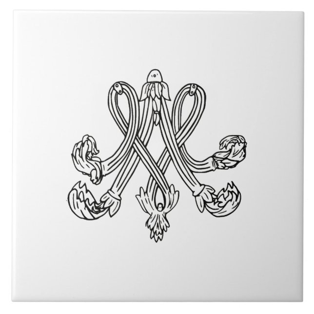 Marie Antoinette – Monogramm – Monogram initials Fliese (Vorderseite)
