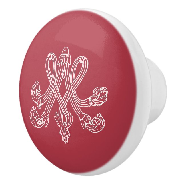Marie Antoinette Monogramm Monogram initials pink Keramikknauf (Rechts)