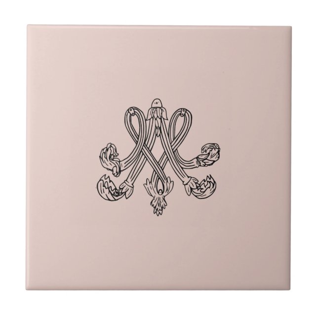 Marie Antoinette - Monogramm - Monogramm - Initial Fliese (Vorderseite)