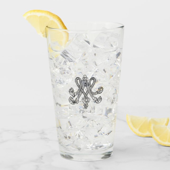 Marie Antoinette Monogramm Royal Monogram initial Glas (Vorderseite Ice)