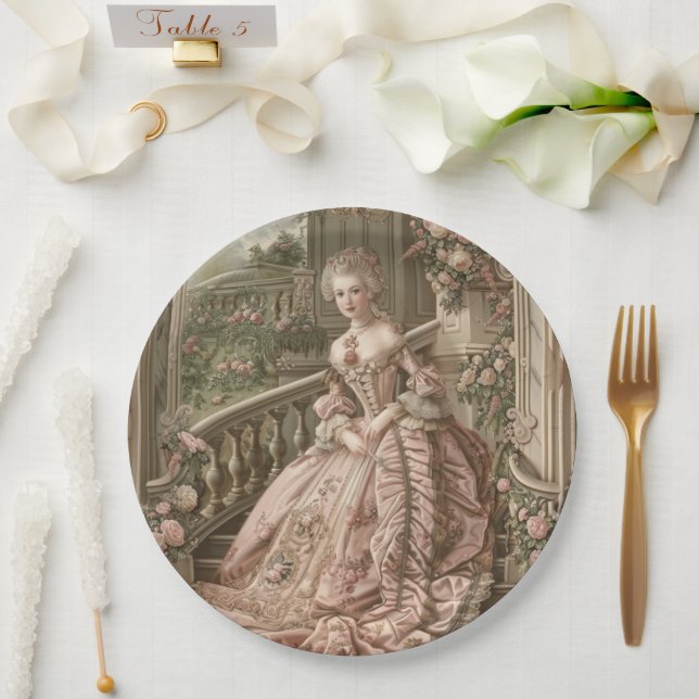 Marie Antoinette Paper Plate Pappteller (Hochzeit)