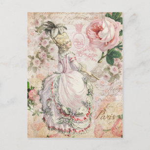 Marie Antoinette,Paris,heruntergekommen,rosa,Rose, Postkarte