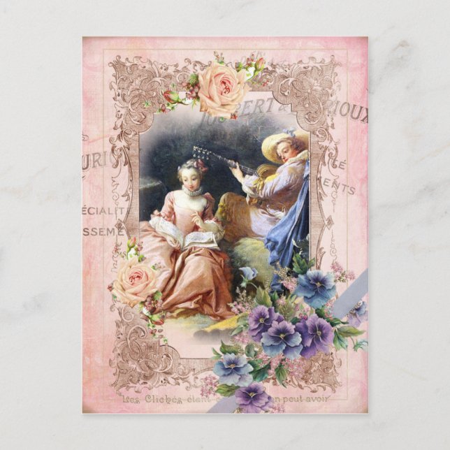Marie Antoinette, Paris, Rokoko, Liebhaber, Rose,  Postkarte (Vorderseite)