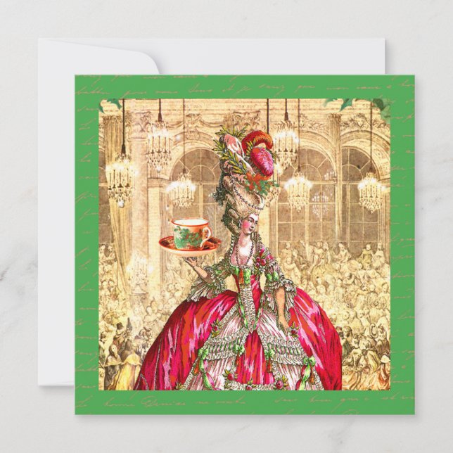 Marie-Antoinette-Party Einladung (Vorderseite)