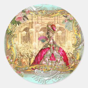 Marie Antoinette Party in Versailles French Style Runder Aufkleber