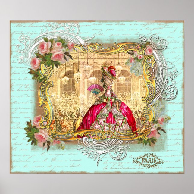 Marie Antoinette Party in Versailles Poster Print (Vorne)