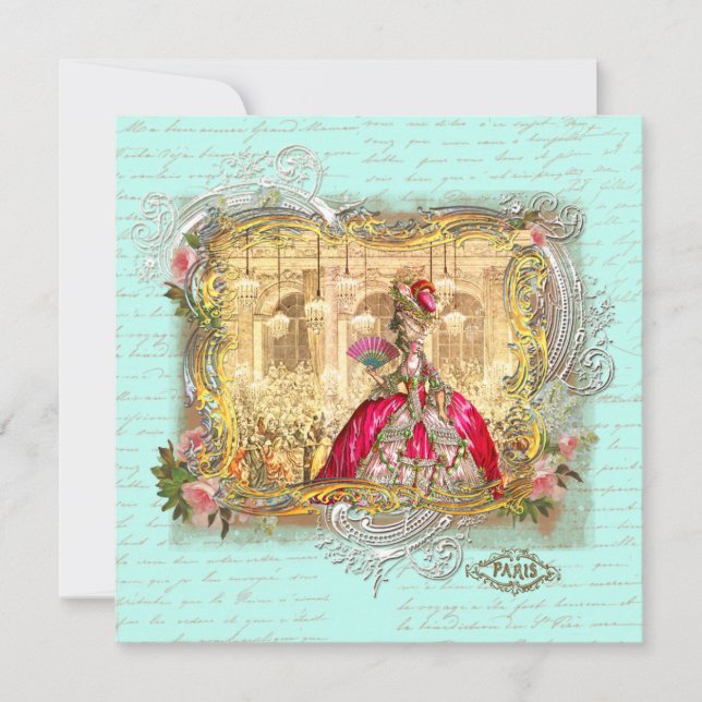 Marie Antoinette Party in Versailles Stationery Mitteilungskarte (Vorderseite)