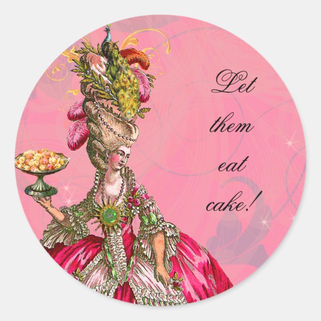 Marie Antoinette & Peacock French Pastry Stickers (Vorderseite)