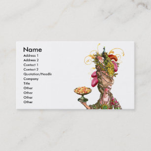 Marie Antoinette & Peacock Pastry Business Cards Visitenkarte