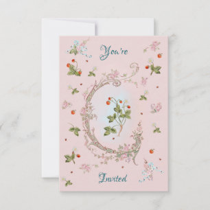 Marie Antoinette Petite Strawberry Pink Einladung