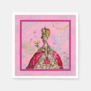 Marie Antoinette Pfau Pink Napkins Serviette