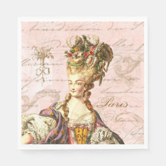 Marie Antoinette Pink Französisches Script Party N Serviette