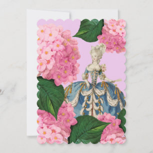 Marie Antoinette Pink Hydrangea Custom Einladungen