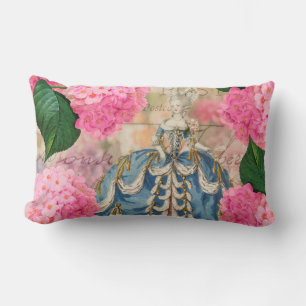 Marie Antoinette Pink Hydrangeas Lumbar Pillow Lendenkissen