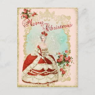 Marie Antoinette  Porträt Postkarte Weihnachtsrose