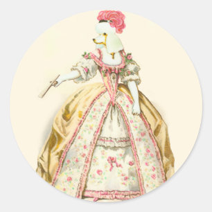 Marie Antoinette Pudel Runder Aufkleber