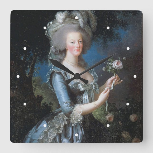 Marie Antoinette Quadratische Wanduhr (Vorderseite)