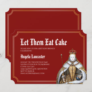 Marie Antoinette Red Birthday Brunch Party Einladung