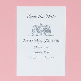 Marie Antoinette Rokoko Blue Save the Date Card