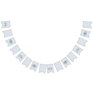 Marie Antoinette Rokoko Dusty Blue Wedding Wimpelkette