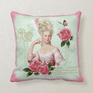 Marie Antoinette Rosa Damast Pfingstrosen Kissen
