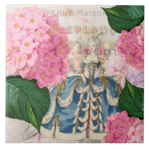 Marie Antoinette Rosa Hortensien Keramikfliese
