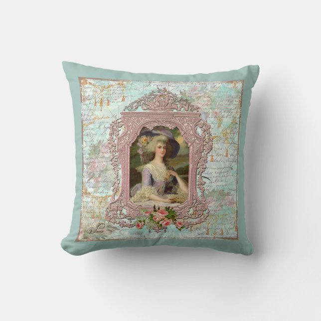 Marie Antoinette Rosa Kissen (Vorderseite)