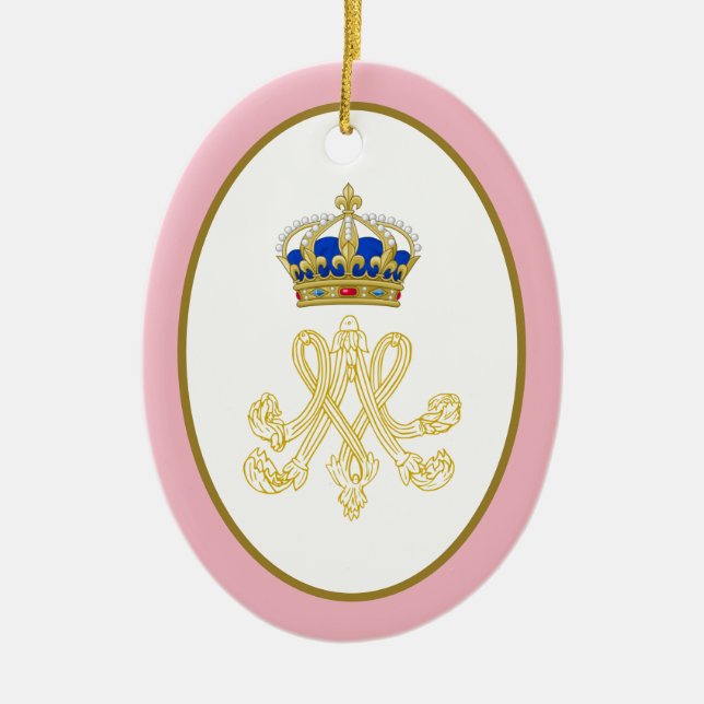 Marie Antoinette Royal Monogram Keramik Ornament (Vorne)