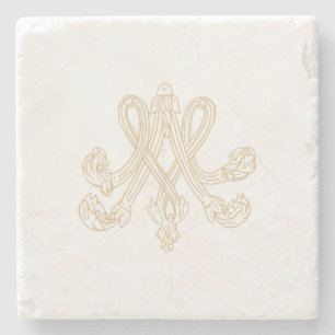Marie Antoinette – Royal Monogram – Shabby chic Steinuntersetzer