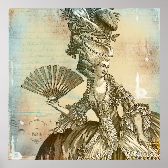 Marie Antoinette Sepia Parchment Lg. Poster Print (Vorne)