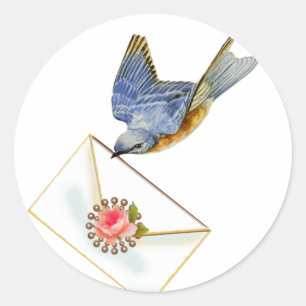 Marie-Antoinette- und Bluebird-Art-Stickers-Tags Runder Aufkleber