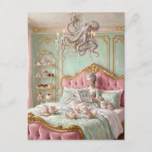 Marie Antoinette und der Oktopus. Surreal Postkarte