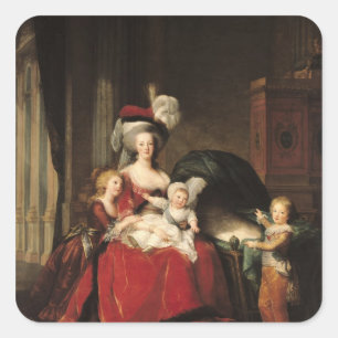 Marie-Antoinette und ihre Kinder, 1787 Quadratischer Aufkleber