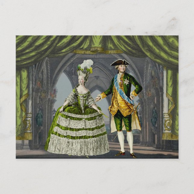 Marie-Antoinette und Louis XVI - Green Postkarte (Vorderseite)