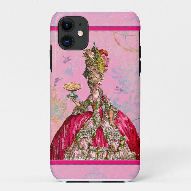 Marie Antoinette und Peacock Case-Mate iPhone Hülle (Rückseite)