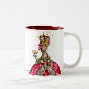 Marie Antoinette und Pfau Zweifarbige Tasse