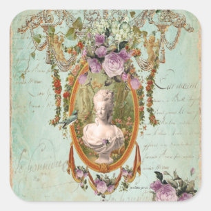 Marie Antoinette Versailles Ancient Gardens Quadratischer Aufkleber