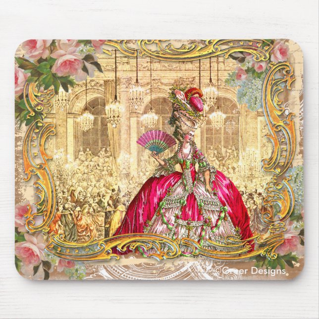 Marie Antoinette Versailles Party Pink Mousepad (Vorne)