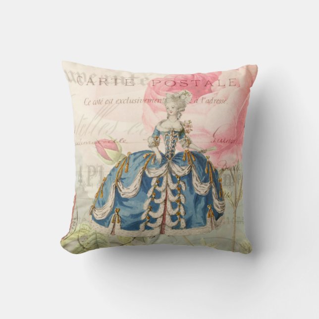 Marie Antoinette Vintag French Throw Kissen (Vorderseite)