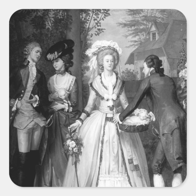 Marie-Antoinette von Habsburg-Lothringen Quadratischer Aufkleber (Vorderseite)